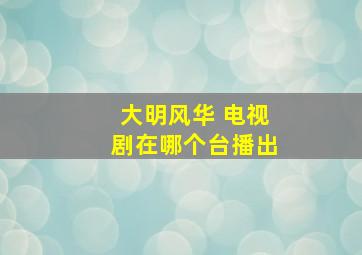 大明风华 电视剧在哪个台播出